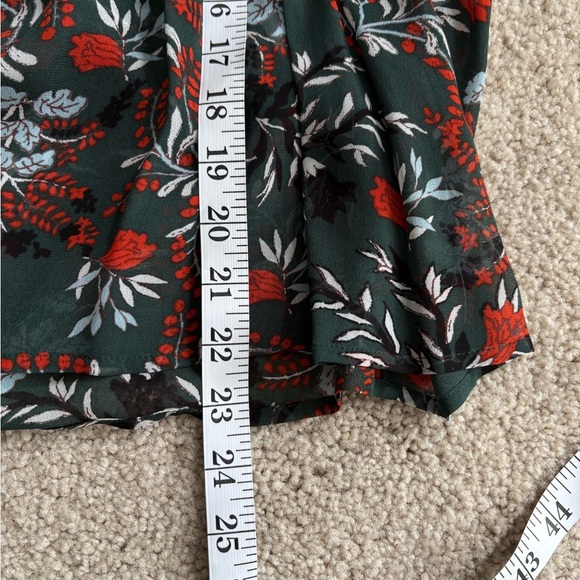 Maje Paris Green Floral Lo Fleur Crepe Georgette Top Sheer Smocked Blouse Large - Picture 15 of 15